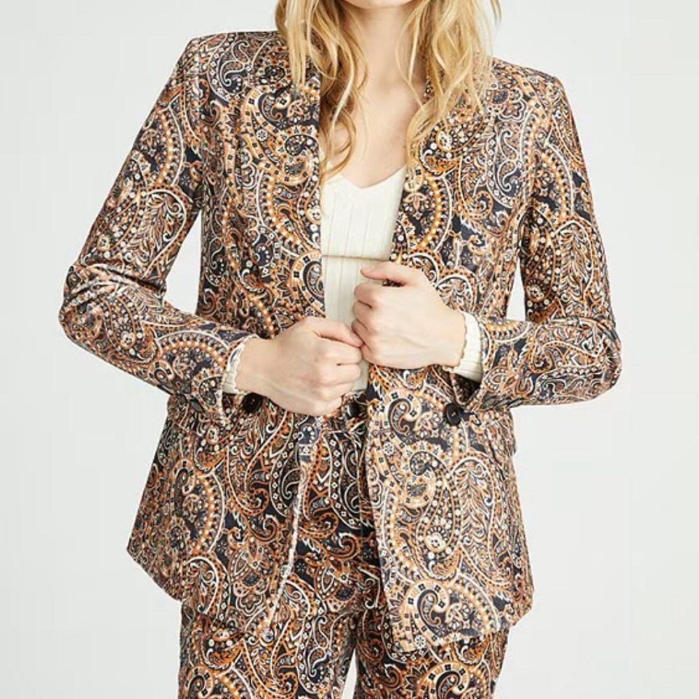 Driftwood Velvet Jacquard Paisley Blazer NEW
